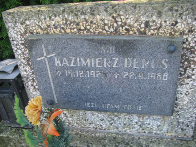 Kazimierz Derus 1925 Bielsko-Biała Mikuszowice - Grobonet - Wyszukiwarka osób pochowanych