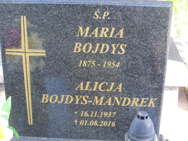 Alicja Bojdys Mandrek 1937 Bielsko-Biała Mikuszowice - Grobonet - Wyszukiwarka osób pochowanych